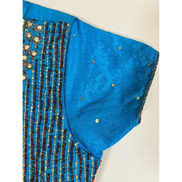 Roop Darsham Lehenga Dress Choli Red Beaded Sequin Metallic Anarkali Indian - Picture 2 of 13